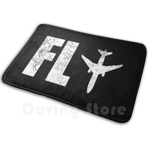 Fly Mat Rug Carpet Anti-Slip Floor Mats Bedroom Fly Pilot Aviation Plane Planes Jet Jet Plane New Pilot Pilot Instructor