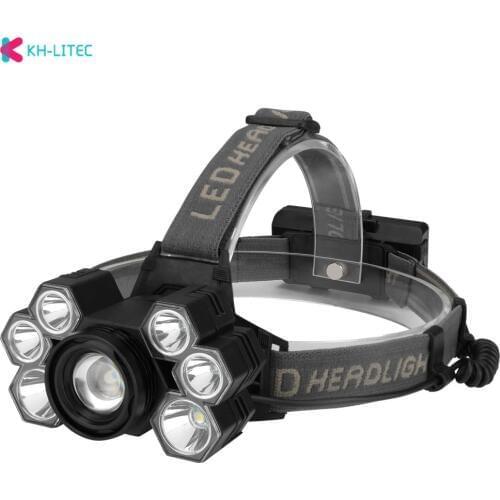 3*T6+4*XPE LED Zoomable Headlamp 5 Modes USB Charging Headlight Head Flashlight Torch Lanterna For Outdoor Camping Fishing