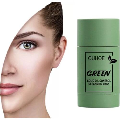 Clean Face Mask Green Tea Eggplant Face Mask Stick Oil Control Anti-Acne Moisturizer Hydrating Whitening Facial Skin Care
