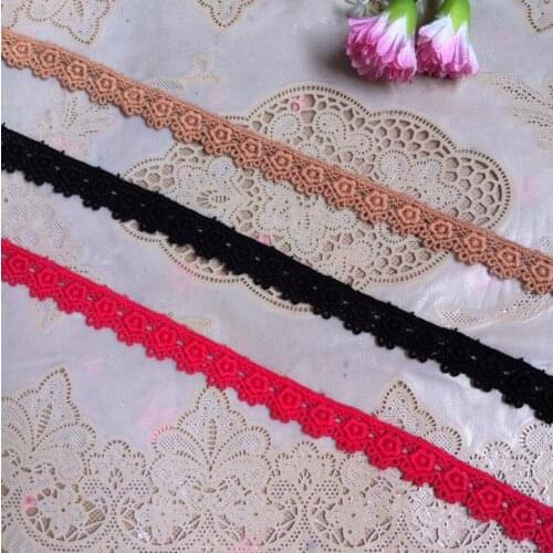 Wholesale 5 Meters 3 Colors Free Shipping Flower Pretty Cotton Lace Trim Embellishments for Cloth or Bag for DIY Scrapbooking