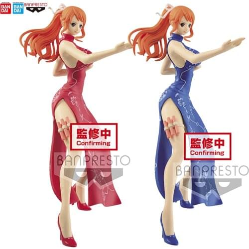 Original BANDAI ONE Piece Glitter GLAMOURS-NAMI KUNG FU Style-(ver.AB) PVC Statue Action Anime Figure Model Collection Kids Toys