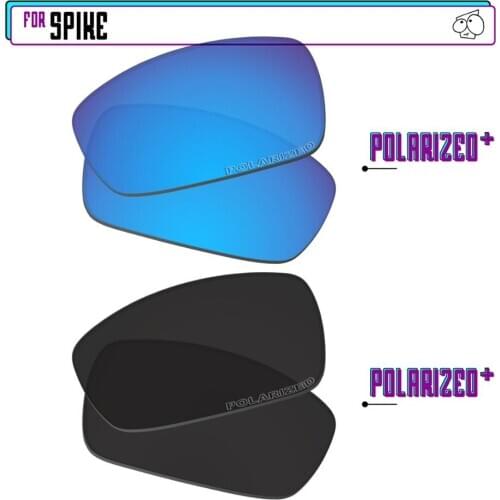 EZReplace Polarized Replacement Lenses for - Oakley Spike Sunglasses - BlackPPlus-BluePPlus