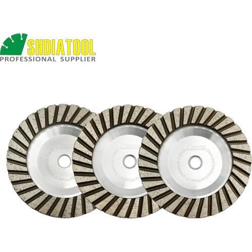 SHDIATOOL 1pc Dia 125mm Aluminum Based Grinding Cup Wheel M14 or 5/8-11 Thread 5inch Diamond Grinding Disc Lower Noise