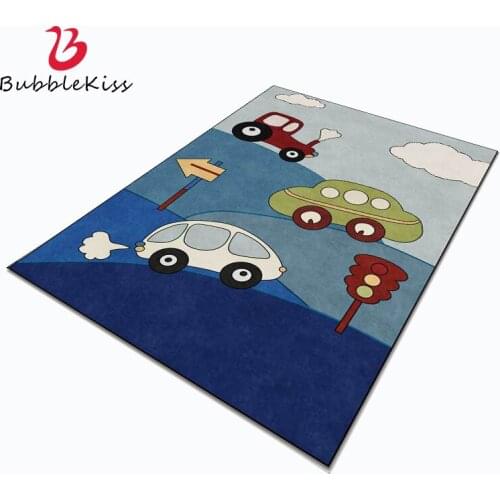 Bubble Kiss Modern Carpet for Living Room Cartoon Blue Car Pattern Customized Carpet Home Anti-wrinkle Soft Bedroom Decor Rug