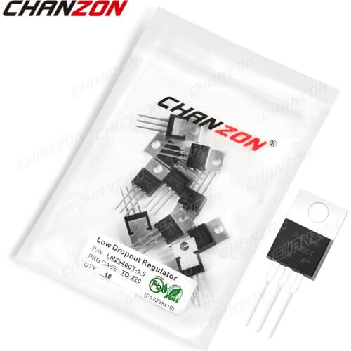 10Pcs LM2940CT-5.0 TO-220 Low Dropout Regulator Transistor Bipolar Junction BJT Triode Tube Fets LM2940 DIP Integrated Circuits