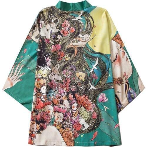 Japanese Style Traditional Haori Kimono Samurai Clothing кимоно японский стиль Male Female High-Quality Daily Street Lounge
