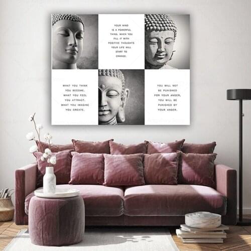 Inspirational Buddhism Buddha Quotes Zen Wall Art Home Decor Decoration Unique New Age Gift for Meditation Instructor