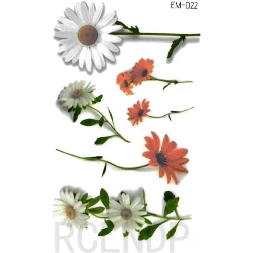 Waterproof Temporary Tattoo Sticker Color Cosmos Flower Cute Small Plant Fake Tatto Flash Tatoo Body Art for Women Men Kids