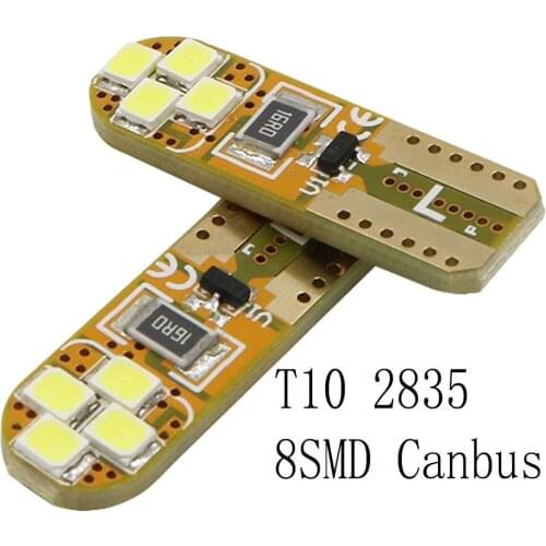 YSY 100pcs T10 168 194 501 w5w 8smd 2835 led Canbus no error Car auto clearance reverse reading light bulb lamp DC12V White