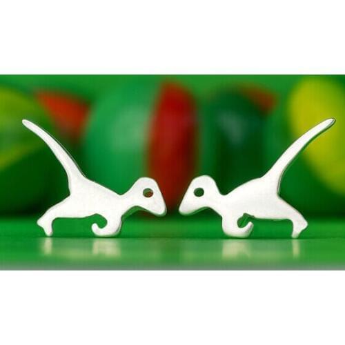 Womens Animal Earrings Velociraptor Dinosaur Stud Earrings