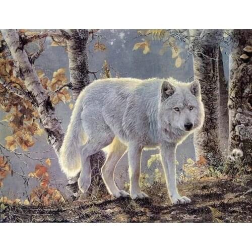 Animal 5d diamond painting wolf 40x50cm sticker full square diamond mosaic 3d diamond embroidery round rhinestone icon