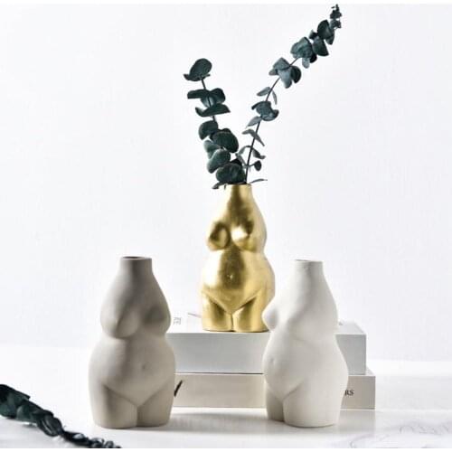 1pc 16x7.5cm Female Body Art Ceramic Home Tabletop Decoration Home Ceramic Plants Flower Pot Vase Planter Flower Vase Decoration