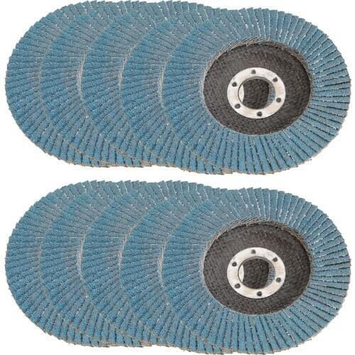 10pcs 60 Grit 115mm Premium Zirconia Flap Disc Sanding Grinding 4-1/2" * 7/8"