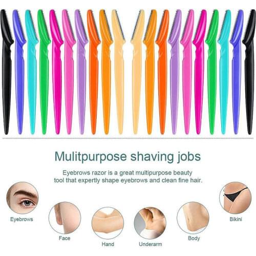 10Pcs Eyebrow Razor Dermaplaning Painless Portable Facial Shaver Trimmer Eyebrow Trimmer Eye Brow Trimmer Makeup Tools