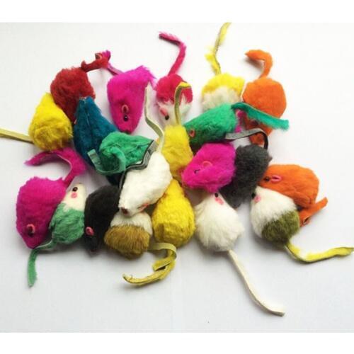 10Pcs/lot soft Artificial rabbit fur false mouse toys for cats