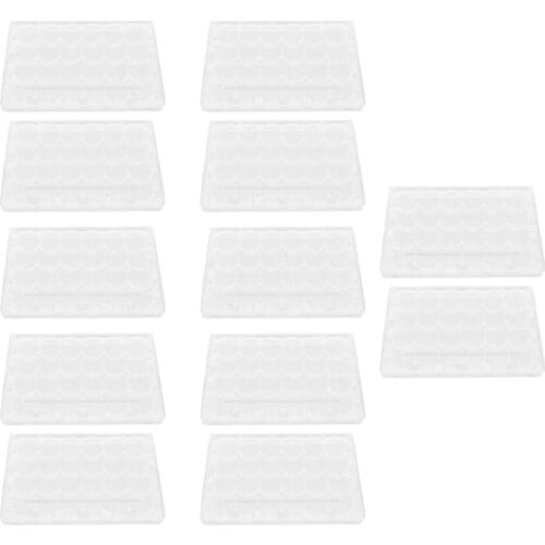 12 Pcs 24 Grids Egg Flat Quail Egg Storage Box Egg Carrier Packaging Box Transparent Quail Egg Tray PET Food Grade Packaging Box