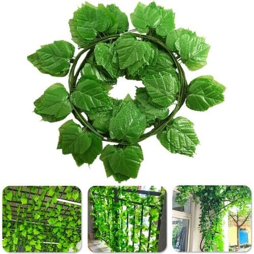 12Pcs Artificial Plant Vine Delicatevy Leaf Garland Vine Fake Foliage Home Wedding Parties Decor Supplies
