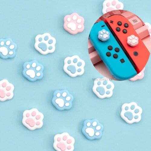 4Pcs Silicone Cat Paw for Joy Con Thumb Grip Set Joystick Caps For Switch and Switch Lite Cover Analog Thumb Stick Grips