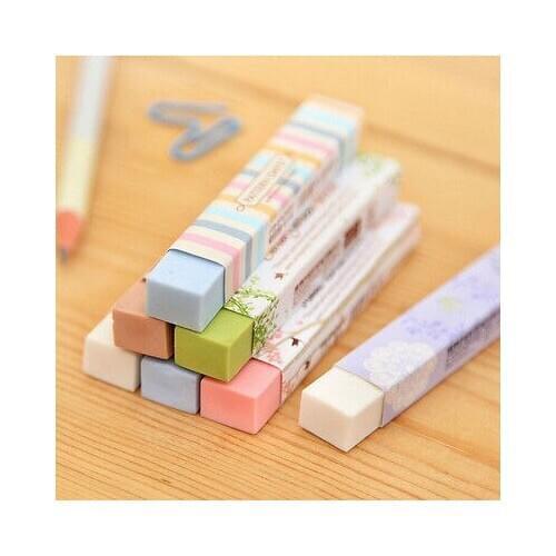 5Pcs Cube Pencial Kawaii Eraser Cute School Supplies Stationery Erasers Correction Products