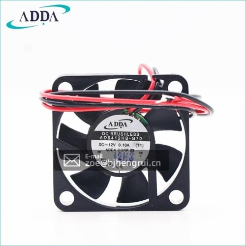 ADDA AD0412HB-G70 AD Series 6000 RPM 40x40x10 mm 6.7 CFM 12 V Ball Bearing Compact DC Fan