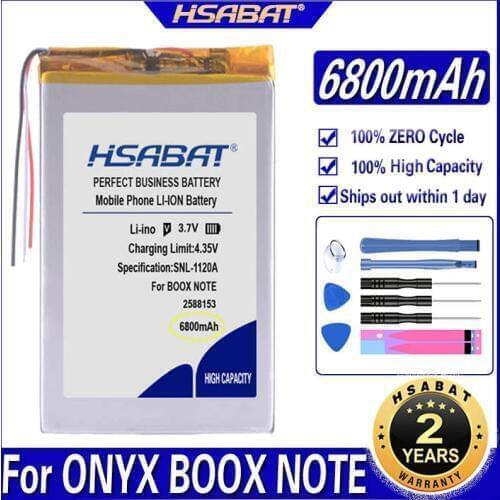 HSABAT BOOX NOTE 6800mAh Battery for ONYX BOOX NOTE,PRO,NOTE+ e-Book Li-po Rechargeable Accumulator Pack Batteries
