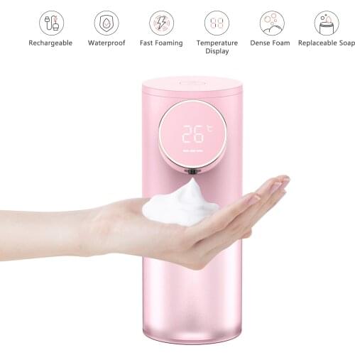 Auto Infrared Foam Soap Dispenser Touchless 320ML Capacity Temperature Display Dense Foam Hands Washing Machine