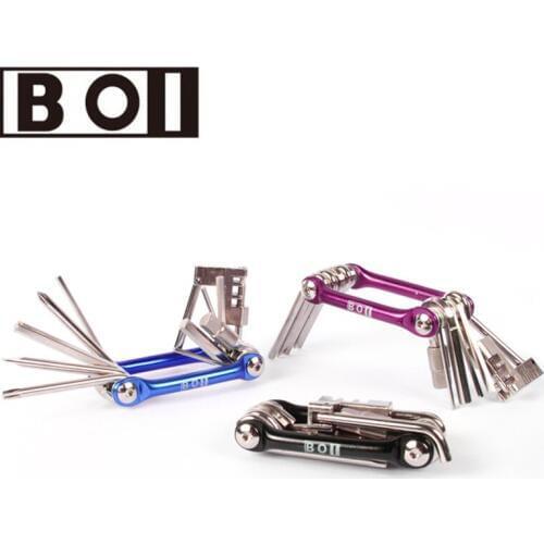 BOI 11 in 1 Bicycle Mountain Road Bike Tool Set T25 Tool Cycling Mul-ti Repair Tools Sets Kit Wrench Screwdriver Chain Cutter