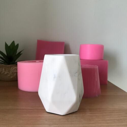 Pen Holder Clay Concrete Rack Silicone Pot Molds DIY Stone Planter Vase Making Mould Ceramic Resin Candlestick Mold