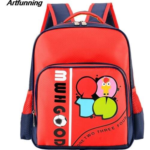 Artfunning Cute cartoons Children choolbags for Boys Girls Primary School Orthopedic backpack Kids Satchel mochila