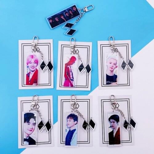 EXO Keychain My Tempo Chains Keyring Accessories Acrylic Key Ring Jewelry Gift for Women Men 2021