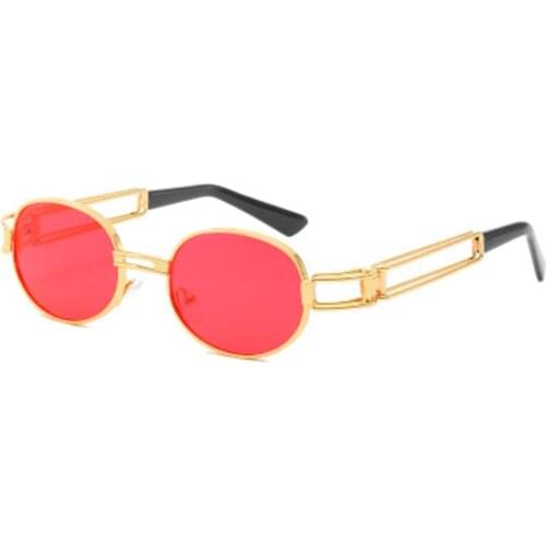 Gradient Hollow Punk Glasses Women Retro Oval 2021 Vintage Sunglasses Steampunk Men