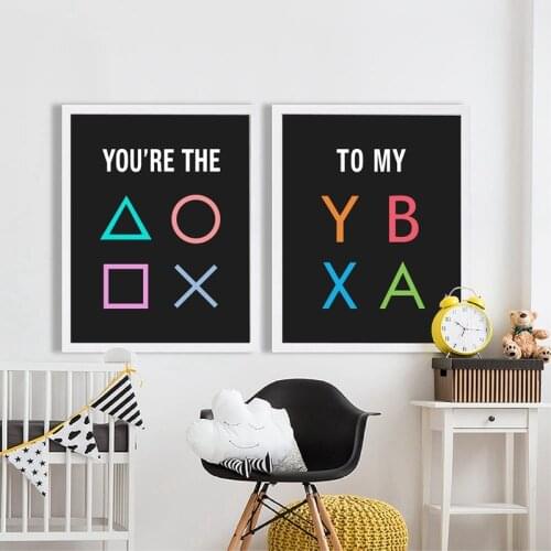 Video Game Geek Canvas Painting Posters and Prints Modern Wall Art Pictures Gamer Player Gaming Sign Kids Boys Room Decor