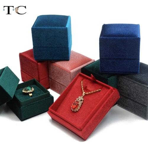 Ring Container Necklace Holder Corduroy Jewelry Box Ring Gift Box Pendant Packaging Box Velvet Box Joyeros Organizador De Joyas