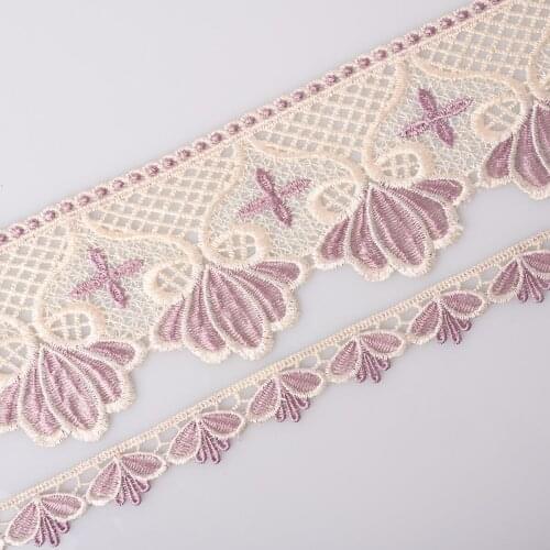 Cusack 14 Yards 10.5 cm 2.6 cm Lace Trim Ribbon for Garment Home Textile Curtain Covers DIY Crafts Doll 4 Colors Lace Fabric