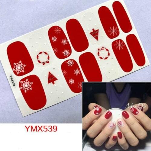 Lamemoria14tips/Christmas Nail Sticker Autumn and Winter Classic Nail Snowflake Self-adhesive 3D Hot Press Nail Sticker