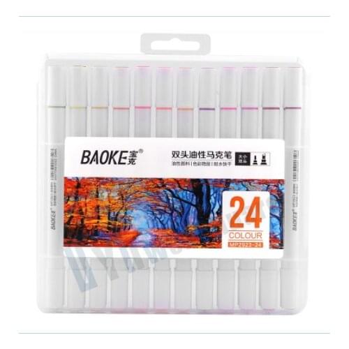 BAOKE MP2923-24 Double Head Oil Marker Manga Markers Sketching Markers Set 24 Colors/Box