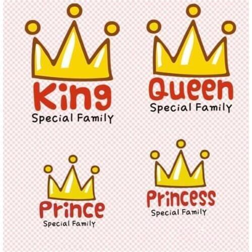 Sweet Street Icon Women Men Clothes 25CM Crown Family Iron on transfer Printing Patches for clothing T-shirt Patch DIY Stickers