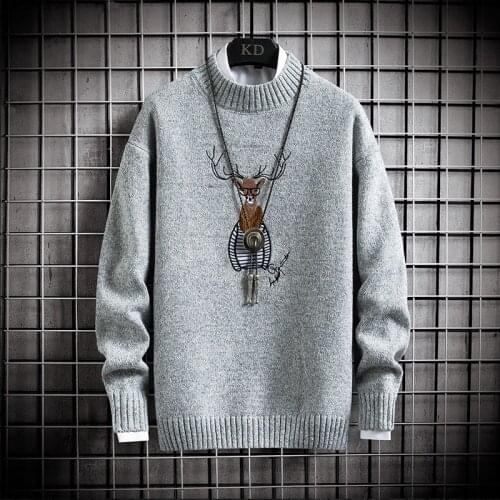 2021 fall/winter sweater male Harajuku anime hip-hop streetwear mens hedging O-neck oversized fashion casual mens sweater