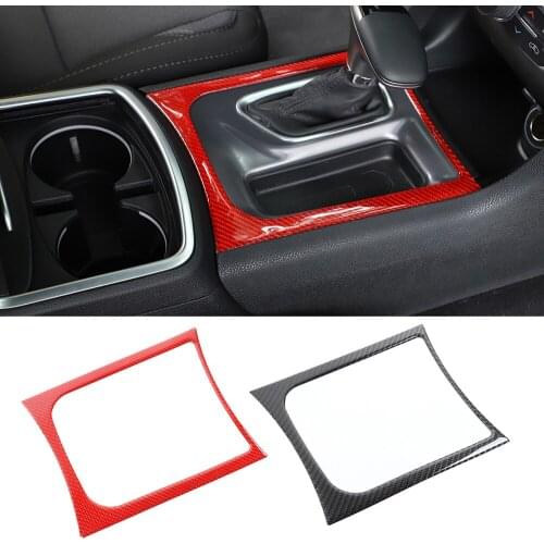 Soft Real Carbon Fiber Central Control Gear Shift Panel Cover Decorative Trim Fit For Dodge Charger 2015+ Car Accessories