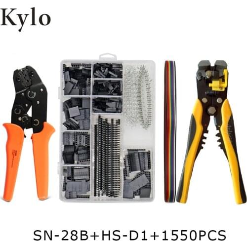 SN-28B 1550PCS Connectors Crimping Plier Hand Crimper Tool Set Dupont Terminals Clamp Kit Multi-Function Wire Stripper Pliers