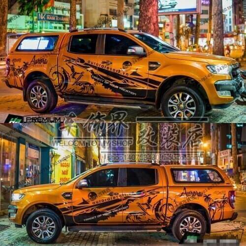 FOR Ford Ranger car stickers appearance modification personalized custom decorative decals Raptor F150 body pull flower