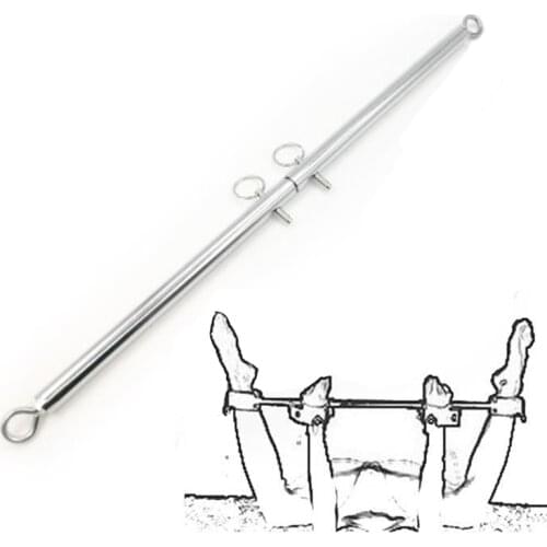 Stainless Steel Body handcuff ankle expandable Harness Bondage Spreader Bar Fetish Restraints 4 rings slave metal sex Toy couple