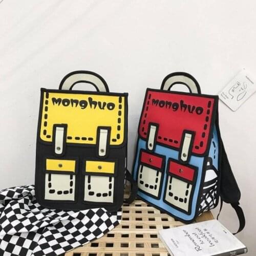 New Two-Dimensional Cartoon Student 2D Three-Dimensional Schoolbag Backpack Cartoon Anime Japanese