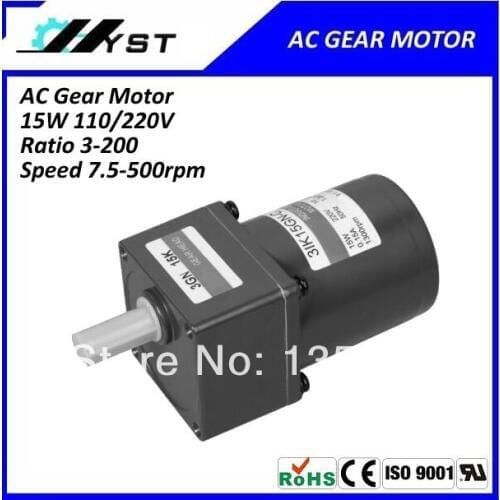 AC 15W single phase 220V 50Hz 15rpm gear motor