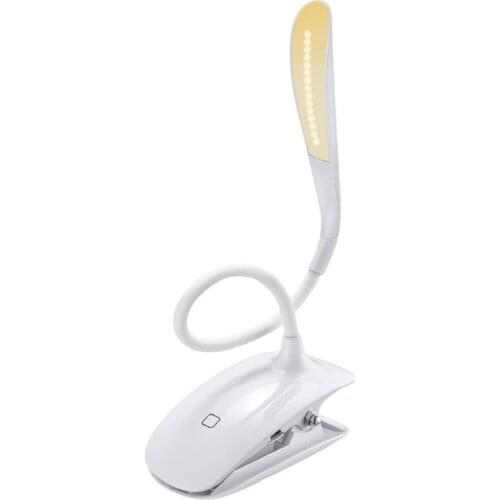 USB 15 LED Book Light Dimmable Table Desk Lamp Mini Rechargeable Laptops Night Lighting for Read with Slick Touch Control