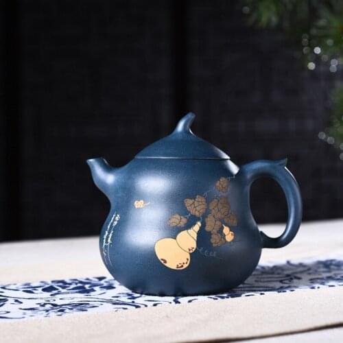 Recommended quality goods all hand chlorite clay ore ink painting gourd pot of kung fu tea set a undertakes the teapot