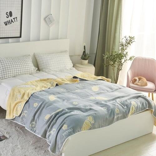 Six layers of gauze towel blanket Warm Soft Throw Plaid For Kids On The/Bed/Sofa/Plane/Travel Bedding Bedspread Comforter
