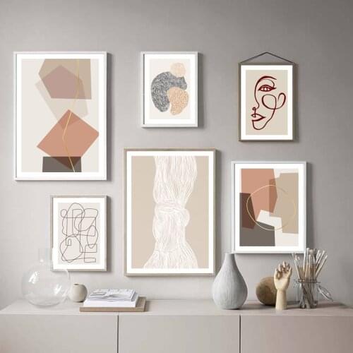 Nordic Posters and Prints Wall Art Canvas Painting Decoration Pictures for Living Room Minimalism Geometric Abstract Line Modern