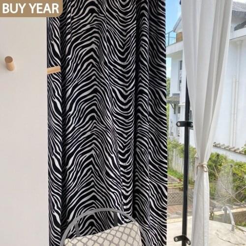 Modern Curtains for Living Room Bedroom Retro Fashion Light Luxury Modern Chenille Jacquard Zebra Pattern Personalized Curtains