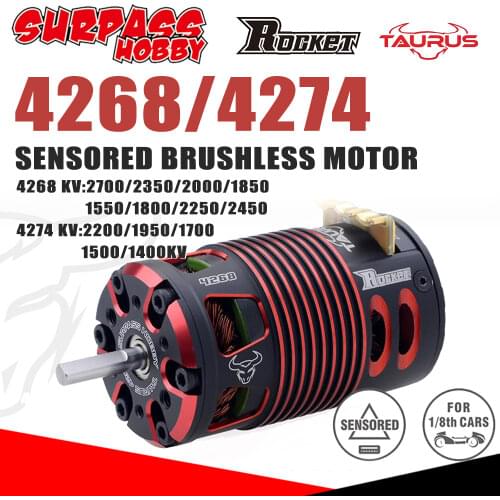 SURPASS HOBBY Rocket 4274 4268 V2 Brushless Motor Sensored 1400/1950/2450KV For 1/8 Rc Car Electric Monster Off Road on Road